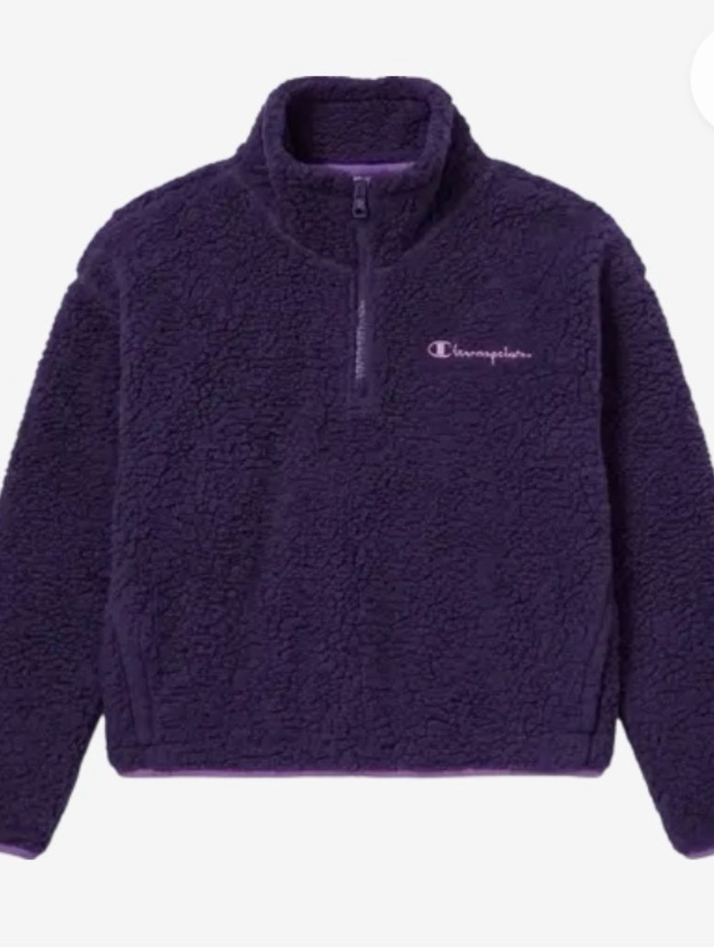 Champion Purple Sherpa Half-Zip Teddy Jacket